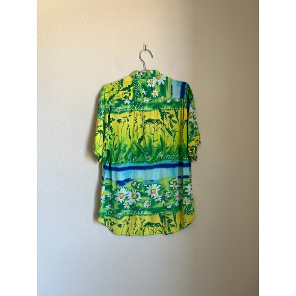 Jams World Men's Retro Vintage L'Herbe Print Button Down Shirt Size MEDIUM - Picture 3 of 6